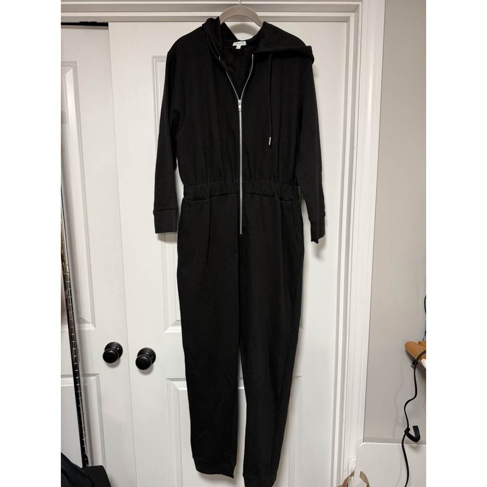 WeWoreWhat Women's Zip Hooded Leisure Long Sleeve Jumpsuit, Size Large